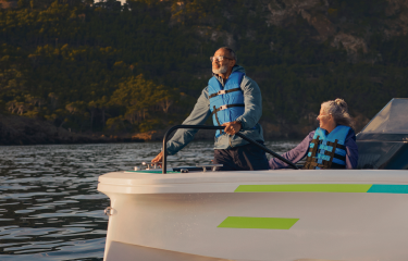 clinical-results hero banner people's inside the boat on sea.